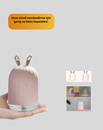200 Ml Tavşan Kulaklı Ultrasonik Hava Nemlendirici Ve Gece Lambası