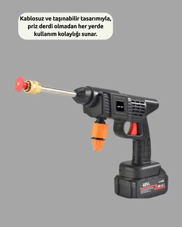Çok Fonksiyonlu Şarjlı Basınçlı Yıkama Tabancası Ev Araç Bahçe