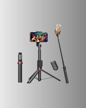 Taşınabilir Tripod Selfie Çubuğu Vlog Video Çekimi