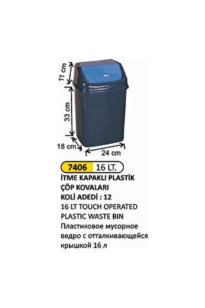 16 Litre Plastik Çöp Kovası