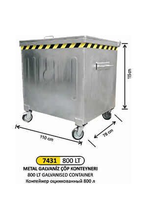 800 Litre Galvanizli Konteyner