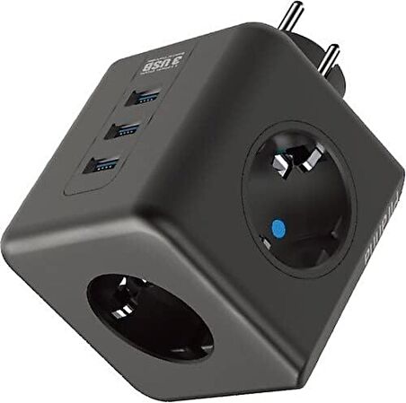 Termal Akım Korumalı Isıya Dayanıklı 3'lü Duvar Tipi Priz 3 X Usb, 3'lü Usb'li Küp Duvar Priz Ftr-09