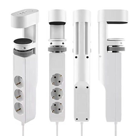Akım Korumalı Priz | 3 Priz + 2 USB + 1 Type-C | 1.8m Kablo | Anahtarlı