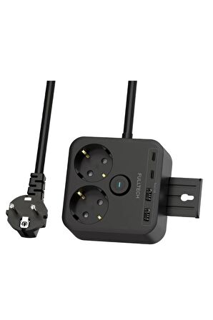 Vothoon Termal Akım Korumalı Isıya Dayanıklı 2'li Duvar Tipi Priz 2x Usb 2x Type-C 