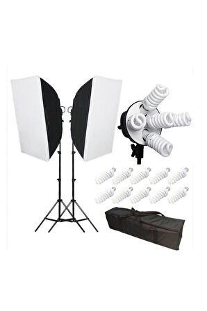 60x90cm 5 Duylu Softbox Sürekli Işık,fotoğraf,video,youtuber Kit Ikili Strobist Set 60x90 Cm