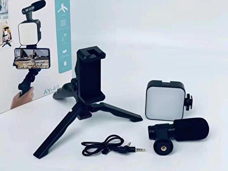 Fototek Ay-49 Video Making Kit Youtube Tiktok Işık Tripod Vlog Video Kayıt Işık Kumandalı Foto Video Işık