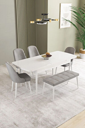 Elis Barok Desen 80x132 Açılabilir Yemek Odası Takımı 6  Sandalye