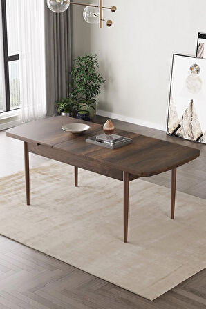 Elis Barok Desen 80x132 Açılabilir Yemek Odası Takımı 4 Sandalye, 1 Bench