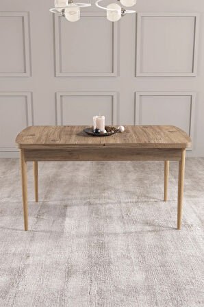 Elis Siyah Mermer Desen 80x132 Açılabilir Yemek Odası Takımı 4 Sandalye, 1 Bench