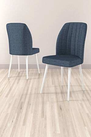 Daisy MDF Beyaz Mermer Desen Açılabilir 80x132 Cm 4 Sandalyeli Mutfak Masası Takımı