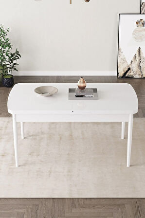 Elis Beyaz Mermer Desen 80x132 Açılabilir Masa Takımı 4  Sandalye