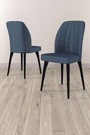 Elis Siyah Mermer Desen 80x132 Açılabilir Masa Takımı 4  Sandalye