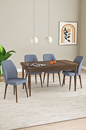 Elis Barok Desen 80x132 Açılabilir Yemek Odası Takımı 4  Sandalye