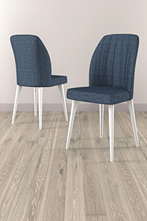 Elis Beyaz Mermer Desen 80x132 Açılabilir Yemek Odası Takımı 4  Sandalye