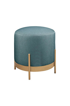 Ella Mio Puf, Metal Halkalı Puf, Makyaj Oturağı ,Puf Bench Montajsız Oturak Gold Metal Ayaklı