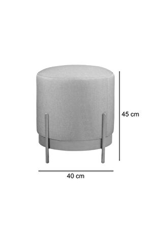 Ella Mio Puf, Metal Halkalı Puf, Makyaj Oturağı ,Puf Bench Montajsız Oturak Gold Metal Ayaklı