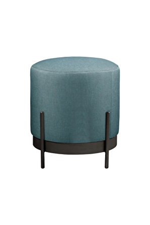 Ella Mio Puf, Metal Halkalı Puf, Makyaj Oturağı ,Puf Bench Montajsız Oturak Siyah Metal Ayaklı