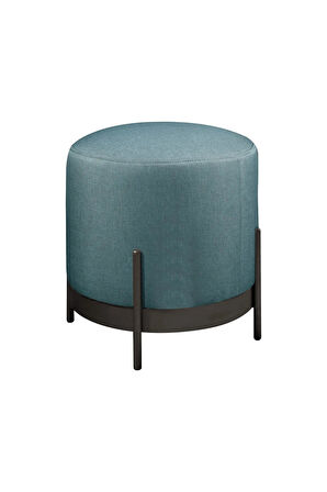 Ella Mio Puf, Metal Halkalı Puf, Makyaj Oturağı ,Puf Bench Montajsız Oturak Siyah Metal Ayaklı