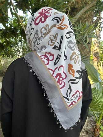 El işi El emeği kenarı boncuklu yazma tülbent yemeni çeyizlik hediyelik