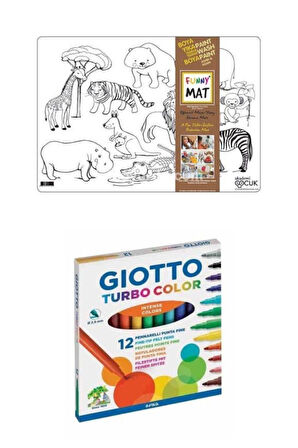 Funny Mat Vahşi Hayvanlar 12li Keçeli Kalem Giotto
