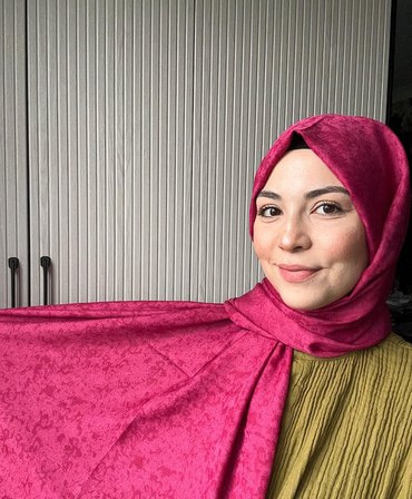 Harem Scarf Gold Silvia Şal Fuşya
