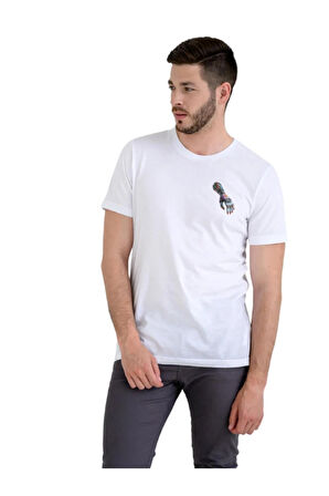 Fütüristik Robotik El Baskılı T-Shirt