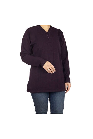 KADIN VYAKA KAPALI ÜÇ DÜĞMELI KALIN KIŞLIK ANNE BLUZ