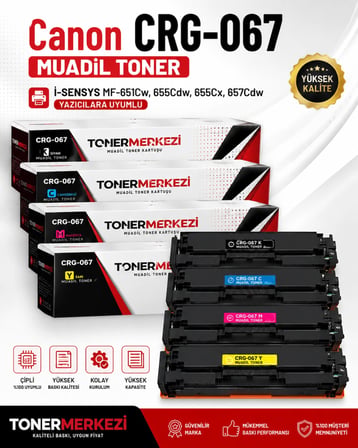  Canon MF655CDW 4 Renk Takım Muadil Toner CF540A/CF541A/CF542A/CF543A