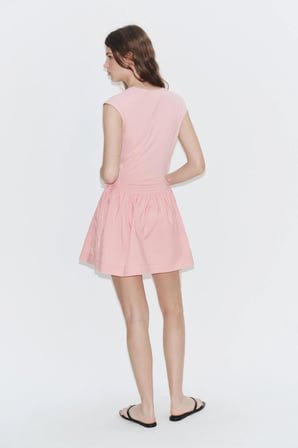 ALLBUCKS ZARA Kontrast Bağcık Detaylı Kısa Mini Elbise ABZRA00117