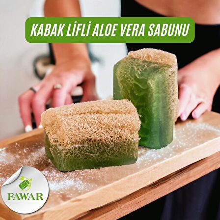 FAWAR %100 El Yapımı Doğal Kabak Lifli Aloe Vera Sabunu 130 Gr