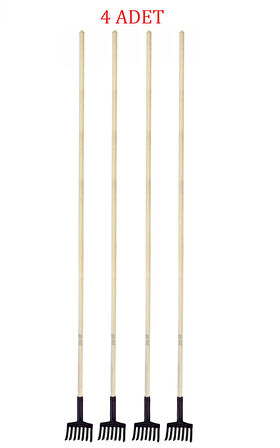 Zeytin Toplama Tırmığı 7 Dişli Ahşap Saplı 200 cm 4 Adet