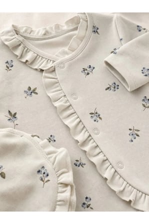 Kız Bebek Tulum Bebe Yaka Uzun Kollu — Açık Mavi