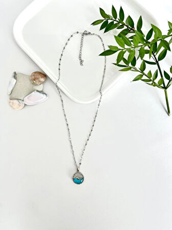 Paslanmaz Kararmaz 316L Çelik Yunus Gümüş Kolye