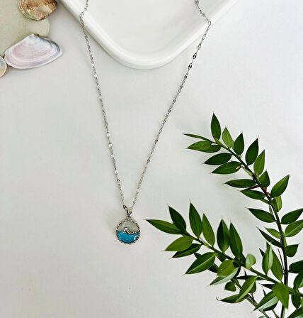 Paslanmaz Kararmaz 316L Çelik Yunus Gümüş Kolye