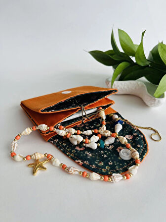 Premium El Yapımı Keten Kumaş Mini 3 Bölmeli Cüzdan 11x9 cm – Çok Amaçlı Kadın Aksesuar