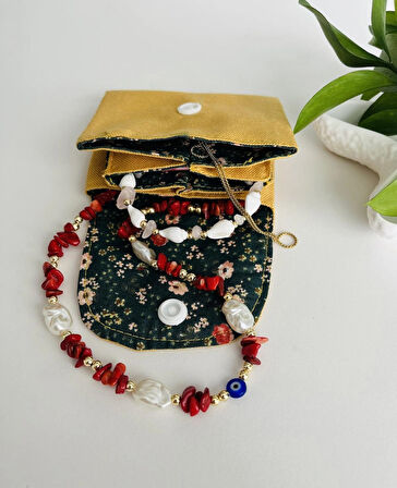 Premium El Yapımı Keten Kumaş Mini 3 Bölmeli Cüzdan 11x9 cm – Çok Amaçlı Kadın Aksesuar