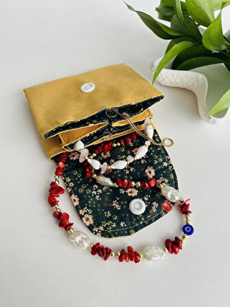 Premium El Yapımı Keten Kumaş Mini 3 Bölmeli Cüzdan 11x9 cm – Çok Amaçlı Kadın Aksesuar