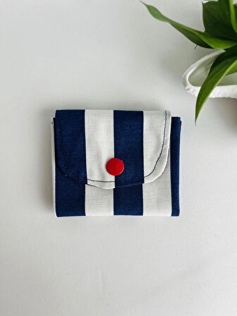 Premium El Yapımı Keten Kumaş Mini 3 Bölmeli Cüzdan 11x9 cm – Çok Amaçlı Kadın Aksesuar