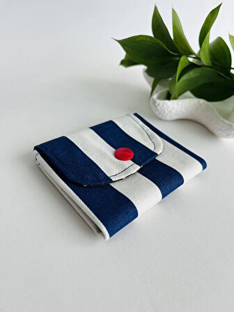 Premium El Yapımı Keten Kumaş Mini 3 Bölmeli Cüzdan 11x9 cm – Çok Amaçlı Kadın Aksesuar