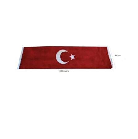 Türk Bayraklı Torpido Pandizot Üstü Peluş Halı Ay Yıldız Torpido Örtüsü 150x40cm