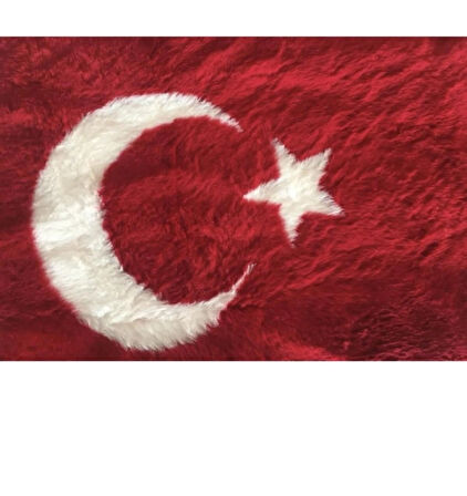 Türk Bayraklı Torpido Pandizot Üstü Peluş Halı Ay Yıldız Torpido Örtüsü 150x40cm