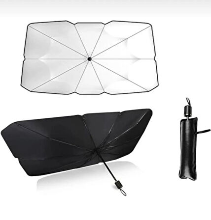 Point Tüm Araçlara Uygun Oto Güneşlik Oto Ön Cam Güneşliği Şemsiye Oto Güneşlik 79x140cm