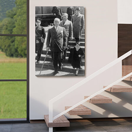 Atatürk Portre Tablosu Mustafa Kemal Atatürk Dikdörtgen Dekoratif Kanvas Tablo-FI-133