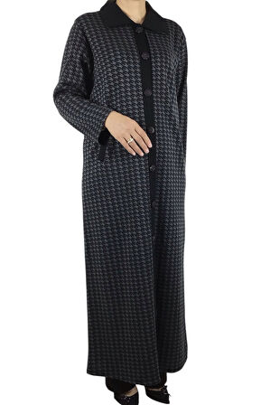 KADIN DESENLİ ÖNÜ DÜĞMELİ CEPLİ ÇELİK ÖRGÜ PARDESÜ