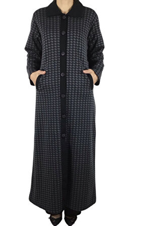 KADIN DESENLİ ÖNÜ DÜĞMELİ CEPLİ ÇELİK ÖRGÜ PARDESÜ