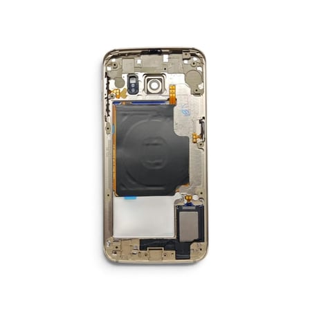 G925 Orta Kasa Galaxy S6 Edge Uyumlu Gold Renk Orta Kasa Çerçeve + Ses Açma ON OFF Tuş Plastik Kamera Camı ve Hoparlör