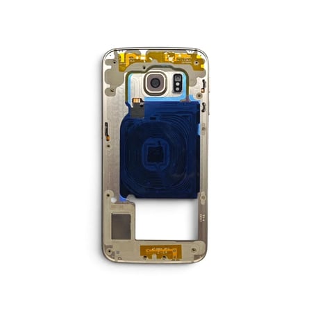 G925 Orta Kasa Galaxy S6 Edge Uyumlu Gold Renk Orta Kasa Çerçeve + Ses Açma ON OFF Tuş Plastik Kamera Camı ve Hoparlör