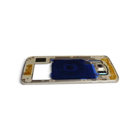 G925 Orta Kasa Galaxy S6 Edge Uyumlu Gold Renk Orta Kasa Çerçeve + Ses Açma ON OFF Tuş Plastik Kamera Camı ve Hoparlör