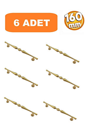 160mm Galata Model Mobilya Mutfak Çekmece Dolap Dolabı Kulpu Kulbu Kulpları 6 Adet Gold