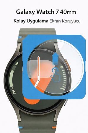 Galaxy Watch 7 40mm Kolay Uygulama Hizalama Aparatlı Cam Ekran Koruyucu
